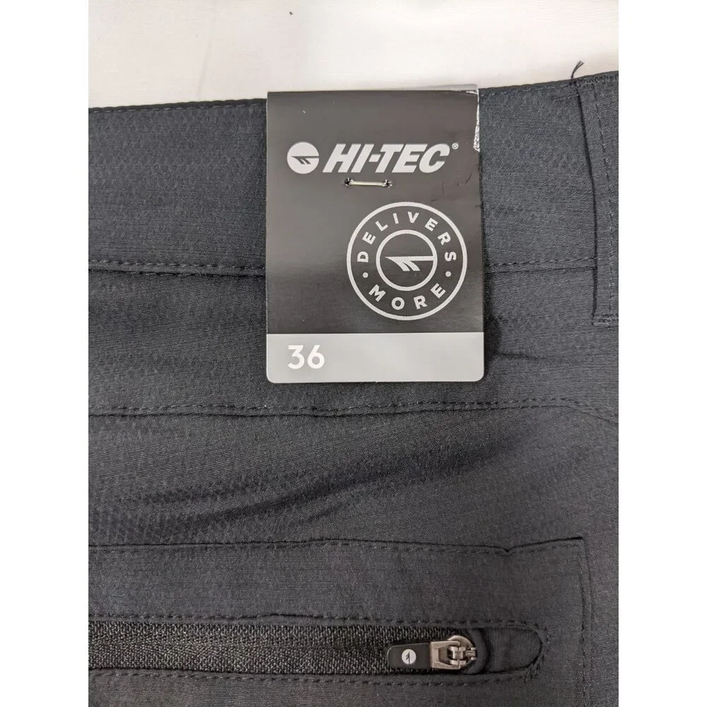 Hi-Tec Black Hiking Shorts Dri-Tec Flex Utility Rip Stop Gorpcore Preppy Sz 36